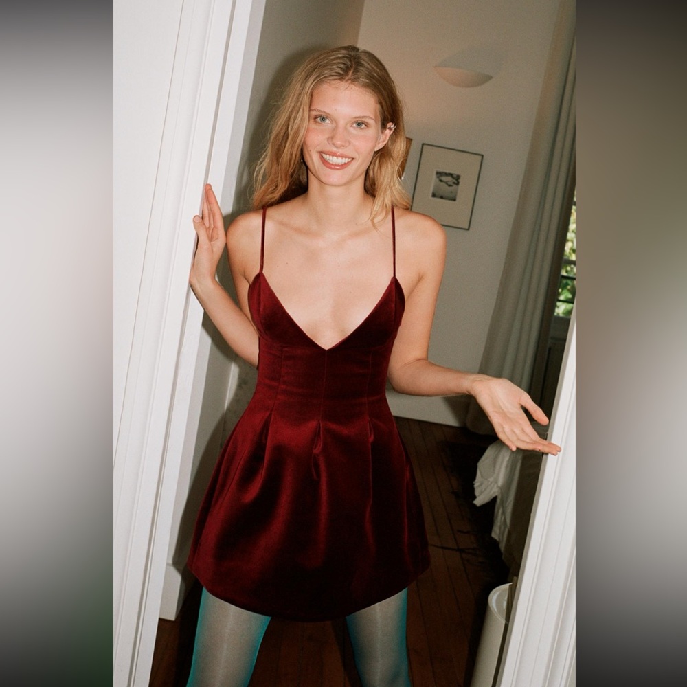 ZARA Short Velvet Dress